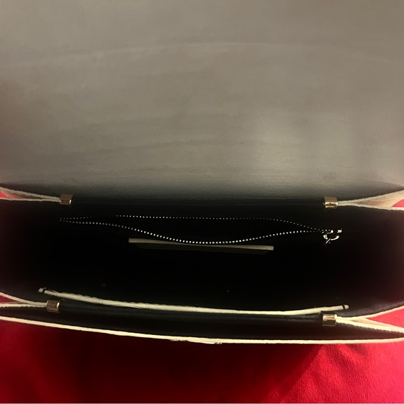 Sezane Milo Mini Classic Bag  Ecru Croco Print w/ Gold Chain Strap - Picture 10 of 12